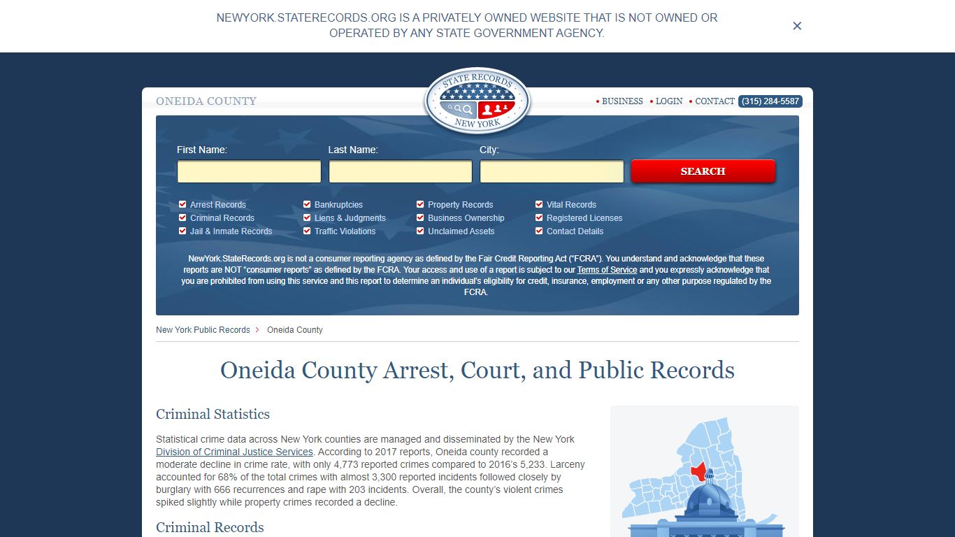 Oneida County Arrest, Court, and Public Records
